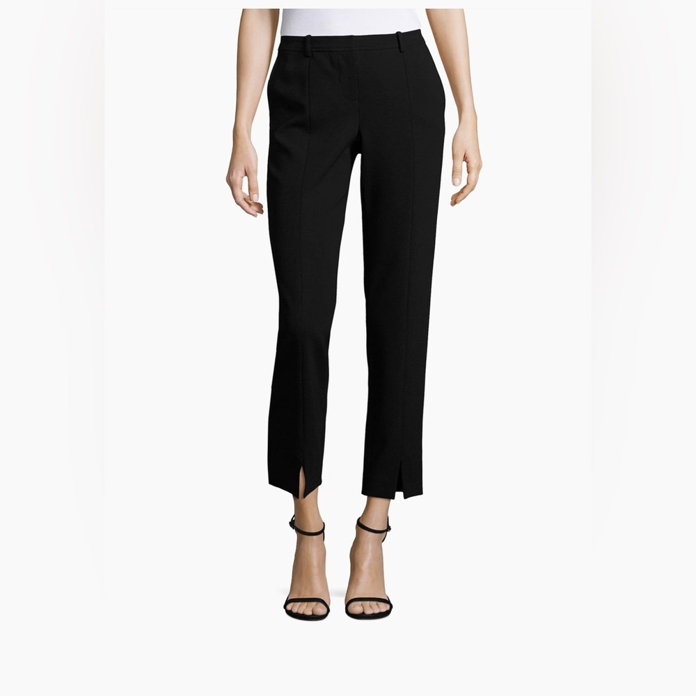 St. John Caviar Jennifer Fit Black front seam NWT slacks business career neutral